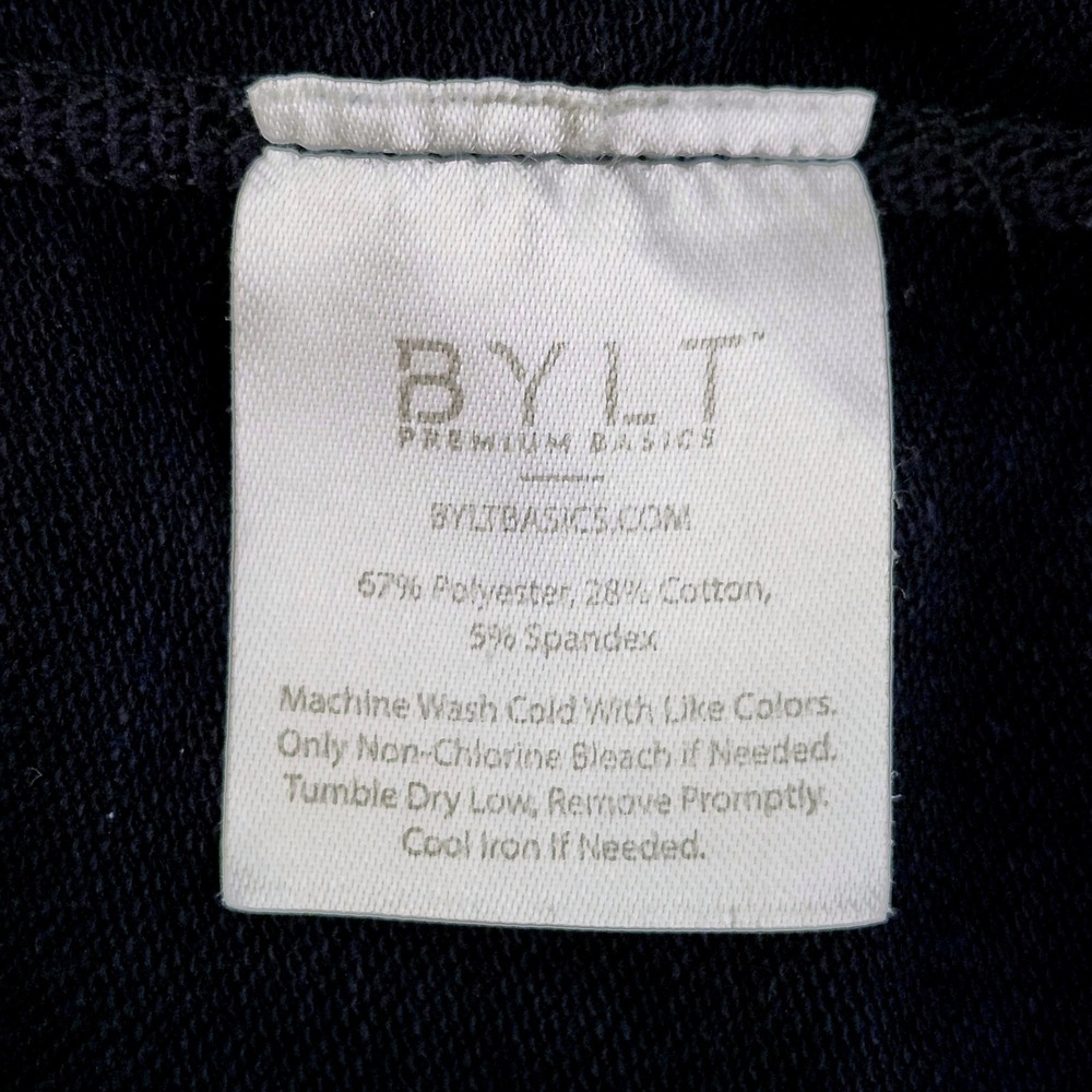 BYLT Premium Basics Drop Cut Striped Ringer Tee Shirt Mens XL Navy Blue White - Picture 7 of 7
